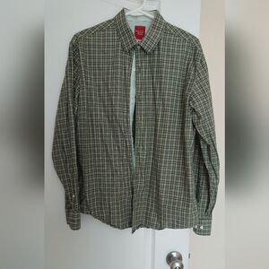 Penguin green/orange Plaid Slim Fit Long Sleeve Shirt Size 16 34/35